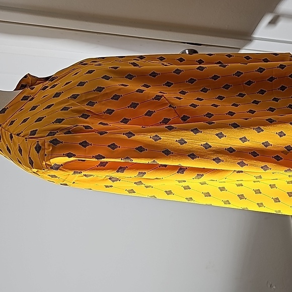 Tamsy blouse Size XL mustard yellow with black geometric,  Henley long‎ s… - Picture 5 of 11